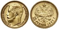 15 rubli 1897 (A•Г), Petersburg, złoto 12.90 g, 