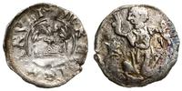 denar 1330–1336, Aw: Korona w obwódce, legenda M