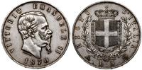 5 lirów 1870, Mediolan, srebro próby '900', 25.0