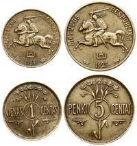 zestaw: 1 i 5 centów 1925, Birmingham, razem 2 ł