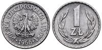 1 złoty 1966, Warszawa, małe ryski na nominale, 