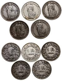 zestaw: 5 x 1 frank, Berno, roczniki: 1901, 1906