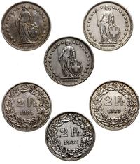 zestaw: 3 x 2 franki 1921, 1931, 1939, Berno, ro