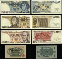 zestaw 4 banknotów:, 100 złotych 1.12.1988 seria