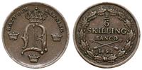 1/6 skilling banco 1853, Sztokholm, miedź, SM 12
