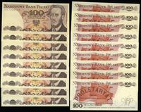 zestaw: 9 x 100 złotych 1.06.1986, serie: LS, MW