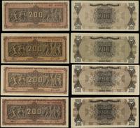 zestaw: 4 x 200.000.000 drachm 9.09.1944, serie: