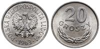 20 groszy 1963, Warszawa, aluminium, piękne, Par