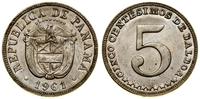 5 centesimo 1961, Meksyk, miedzionikiel, KM 23.1