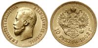 10 rubli 1902 AP, Petersburg, złoto 8.59 g, uder