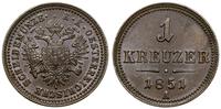 1 krajcar 1851 A, Wiedeń, piękny, Herinek 865, K