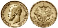 10 rubli 1903 A•P, Petersburg, złoto 8.60 g, bar