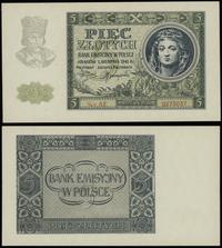5 złotych 1.08.1941, seria AE, numeracja 0273037