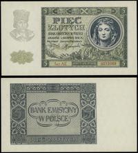 5 złotych 1.08.1941, seria AE, numeracja 0273089