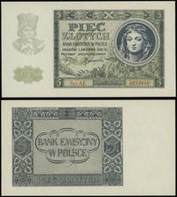 5 złotych 1.08.1941, seria AE, numeracja 0273010