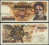 20.000 złotych 1.02.1989, czerwone ukośne "WZÓR"