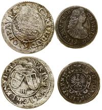 zestaw 2 monet, 3 krajcary, 1615 BH, Opawa (Księ