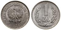 1 złoty 1971, Warszawa, aluminium, patyna, piękn