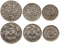 zestaw 3 monet 1923, 10 groszy (II+), 20 groszy 