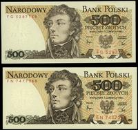 zestaw: 2 x 500 złotych 1.06.1982, seria FG i FN