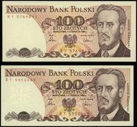 zestaw: 2 x 100 złotych 1.06.1986, serie RT, RY,
