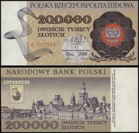 200.000 złotych 1.12.1989, seria K, numeracja 02