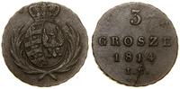 3 grosze 1814 IB, Warszawa, odmiana z otwartą cy