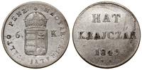 Węgry, 6 krajcarów (hat krajczár), 1849 NB