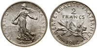 2 franki 1914, Paryż, srebro próby 835, pięknie 