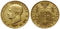 40 lirów 1808 M, Mediolan, złoto 12.85 g, drobne