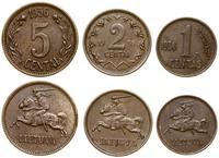 zestaw 3 monet 1936, Kowno, brąz, razem 3 sztuki