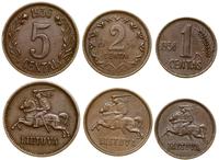 Litwa, zestaw 3 monet, 1936