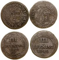 zestaw: 2 x 3 fenigi 1840 FS, 1845 S, Wismar, ra