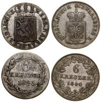 zestaw 2 monet, w zestawie: 6 krajcarów 1825 Nas