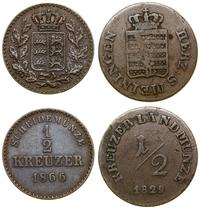 zestaw 2 monet, w zestawie: 1/2 krajcara 1829 Sa
