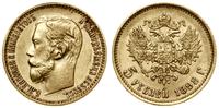 5 rubli 1898, Petersburg, złoto, 4.29 g, bardzo 