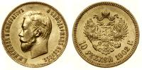 10 rubli 1902 А•Р, Petersburg, złoto 8.59 g, bar