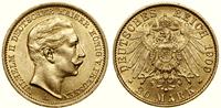20 marek 1909 A, Berlin, złoto 7.96 g, pięknie z