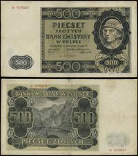 500 złotych 1.03.1940, seria A, numeracja 707820