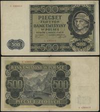 500 złotych 1.03.1940, seria A, numeracja 436991
