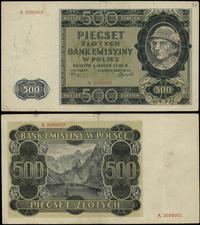 500 złotych 1.03.1940, seria A, numeracja 309900