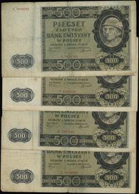 zestaw: 3 x 500 złotych 1.03.1940, seria A, raze