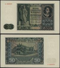 50 złotych 1.08.1941, seria A, numeracja 4666892