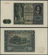 50 złotych 1.08.1941, seria A, numeracja 4666891