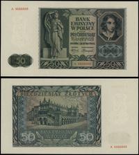 50 złotych 1.08.1941, seria A, numeracja 4666888