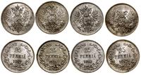 Finlandia, zestaw: 4 x 25 penniä, 1915, 1916, 2 x 1917