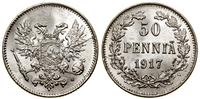 50 penniä 1917 S, Helsinki, pięknie zachowane, B