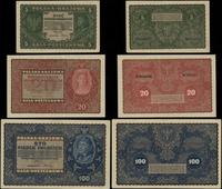 zestaw 3 banknotów 23.08.1919, w zestawie: 5 mar