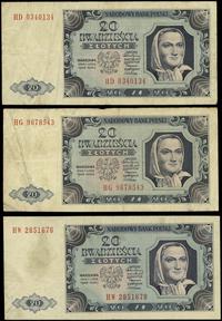 zestaw 6 banknotów 1.07.1948, w zestawie: 3 x 20