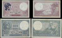 zestaw: 5 franków 1939 i 10 franków 1936, 5 fran